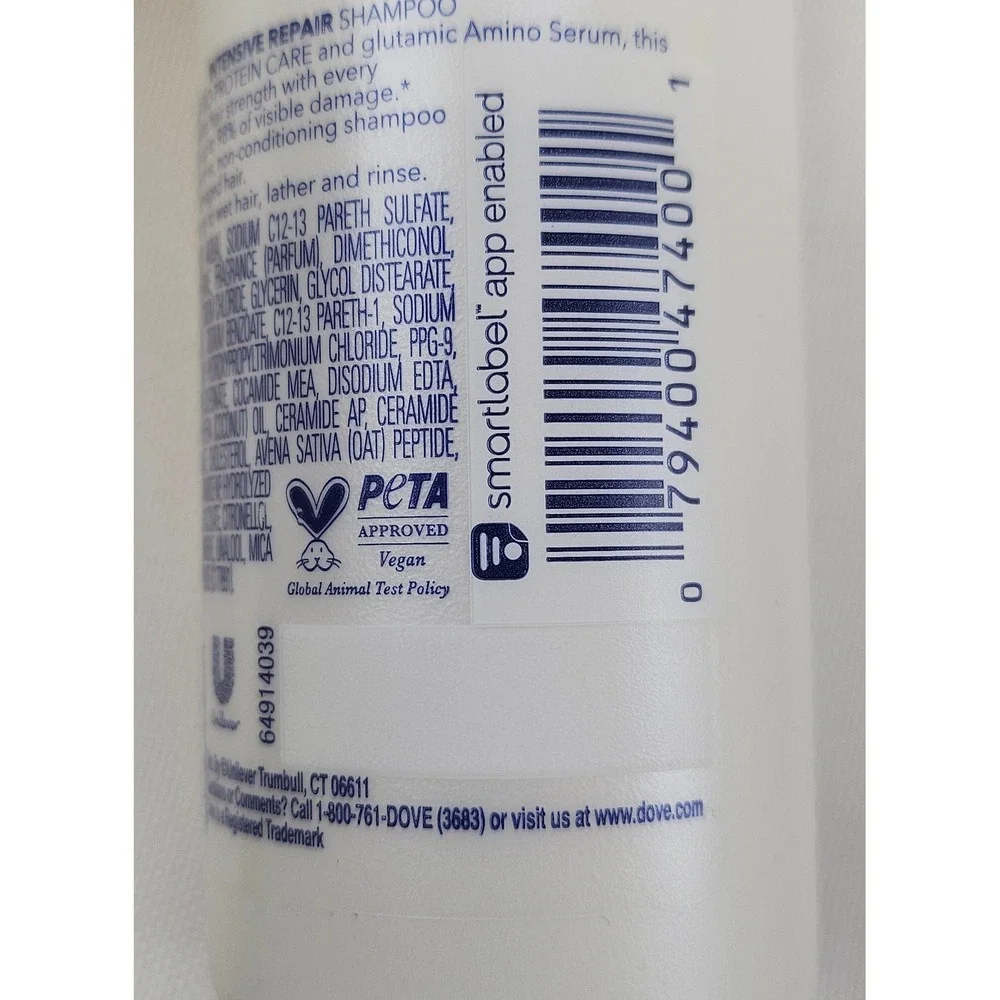 Dove‎ Intensive Repair Shampoo Damage Therapy 3oz Travel Size Lot of 3 Bottles